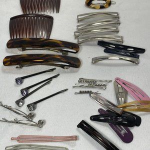Hair Accessory Lot Combs, Clips And Barrette Lot Vintage